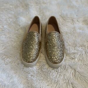 Sparkly Gold Kids Slip-On Shoes New condition size 5 1/2